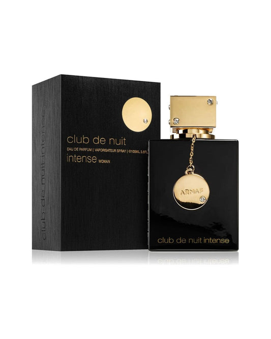 Armaf Club de Nuit Intense Woman eau de parfum 105 ml donna, flacone nero con medaglione dorato e confezione