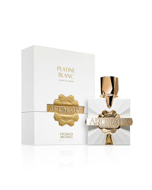 French Avenue Aromatix Platine Blanc Extrait de Parfum 100ml unisex con scatola originale su sfondo bianco
