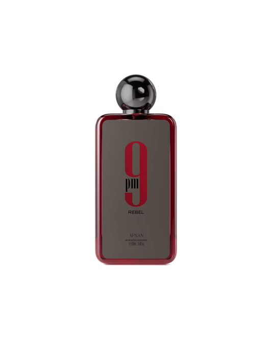 Profumo arabo Afnan 9pm rebel, numero 9 bottiglia di colore rosso