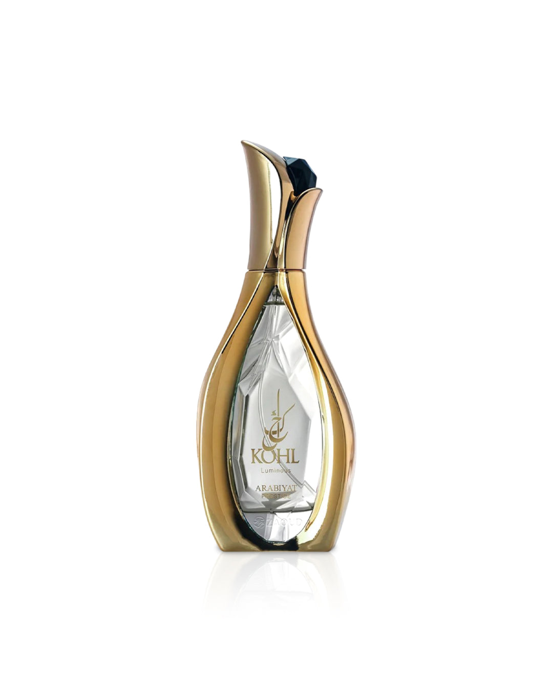 Flacone del profumo Arabiyat Prestige Kohl Luminous Eau de Parfum 100ml donna su sfondo bianco