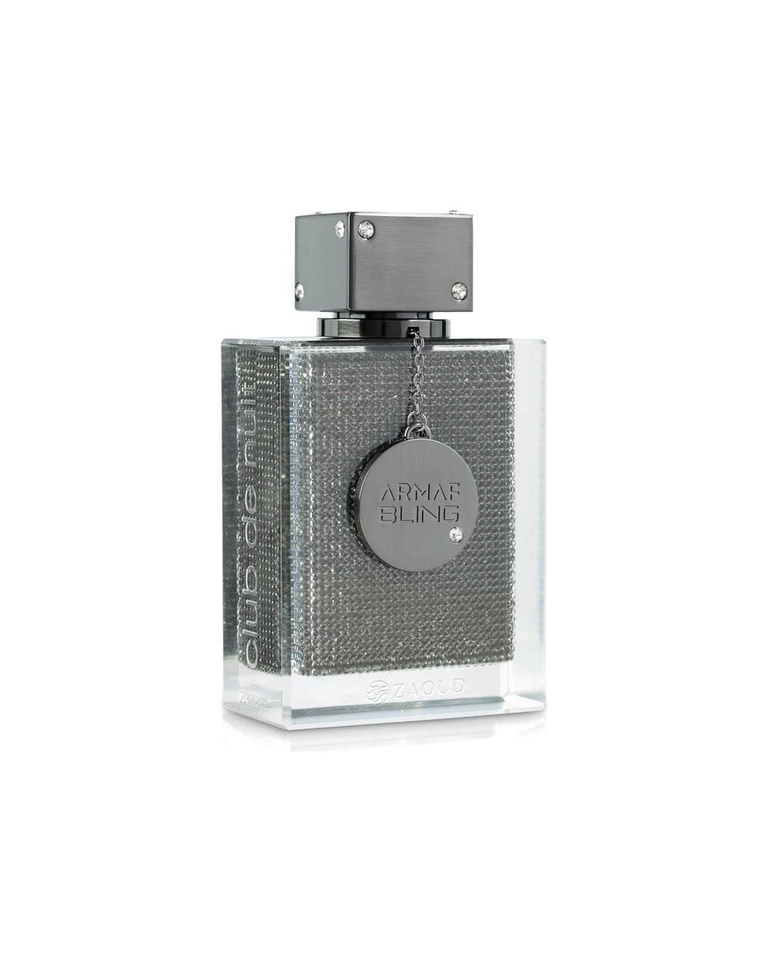 Flacone del profumo Armaf Club de Nuit Bling Eau de Parfum 75ml unisex su sfondo bianco
