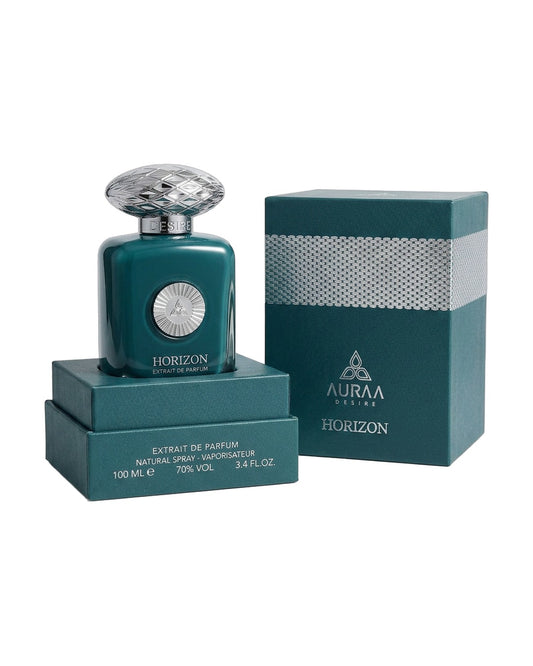 Auraa Desire Horizon Extrait de Parfum 100ml unisex con scatola originale su sfondo bianco