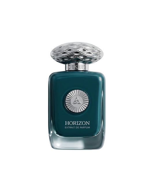 Flacone del profumo Auraa Desire Horizon Extrait de Parfum 100ml unisex su sfondo bianco