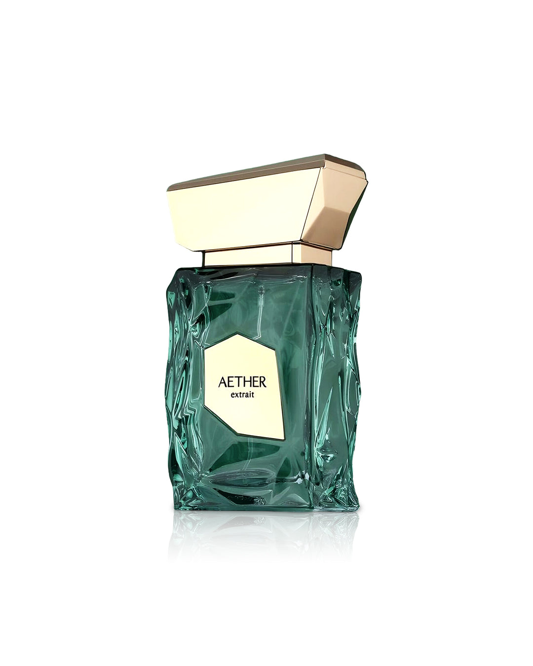Flacone del profumo French Avenue Aether Extrait de Parfum 100ml uomo su sfondo bianco
