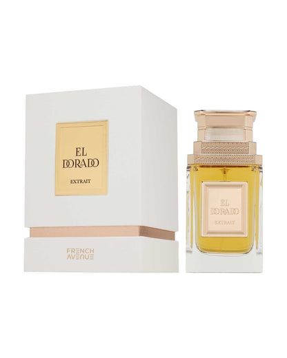 French Avenue El Dorado Extrait de Parfum 100ml unisex con scatola originale su sfondo bianco