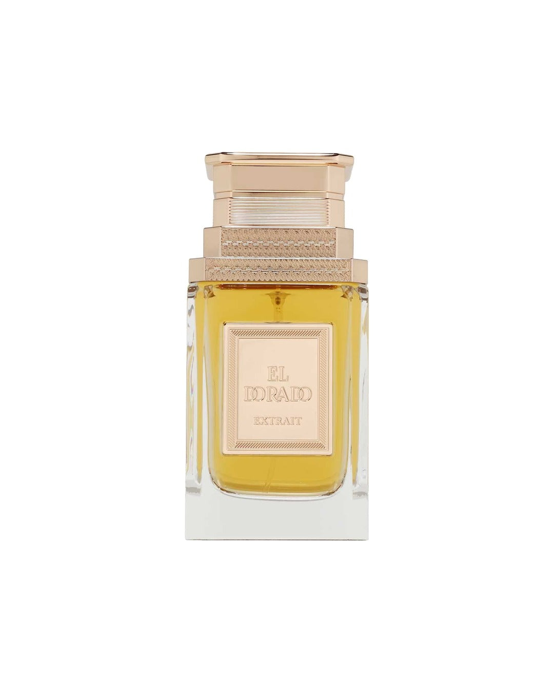 Flacone del profumo French Avenue El Dorado Extrait de Parfum 100ml unisex su sfondo bianco