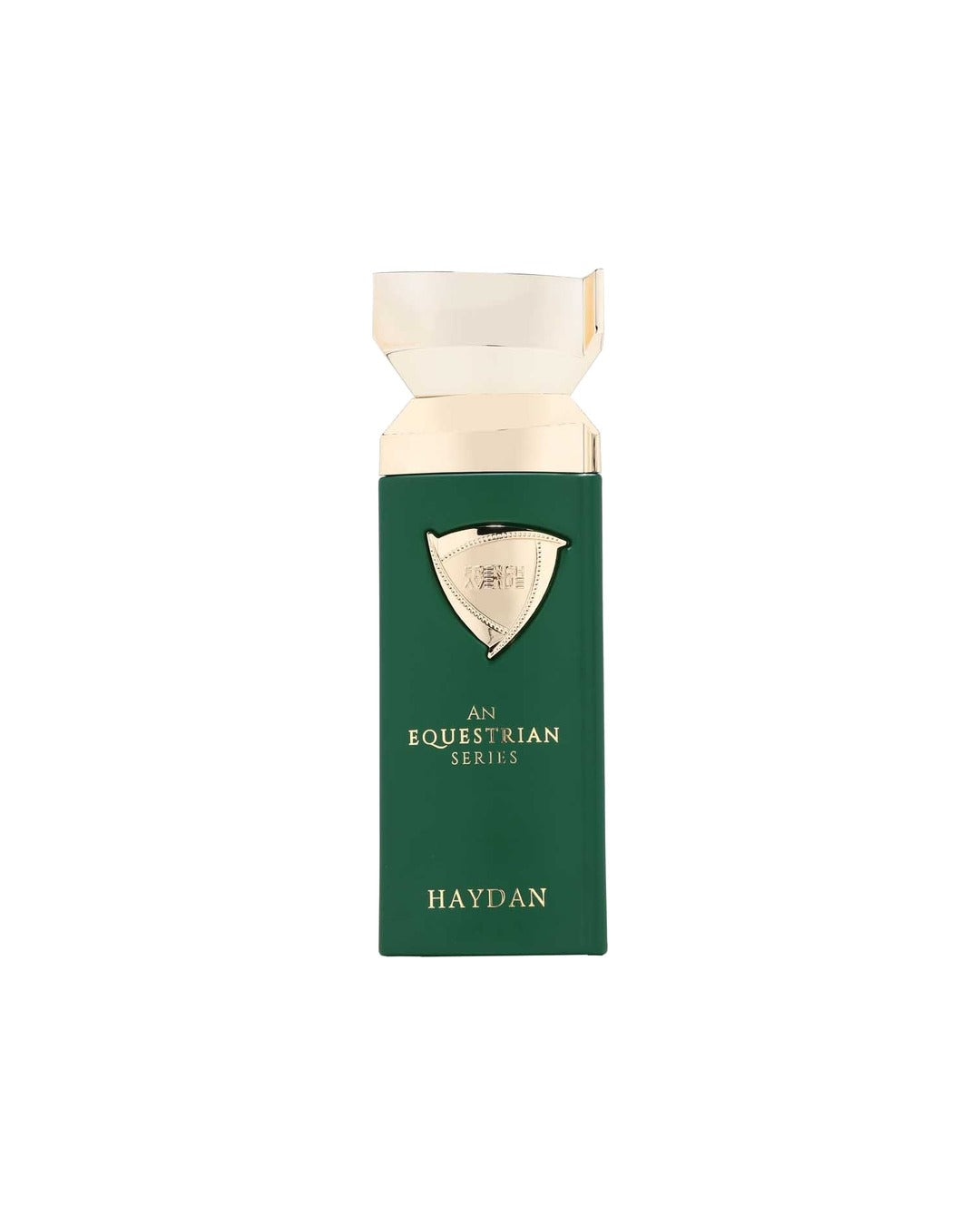 Flacone del profumo French Avenue An Equestrian Series Haydan Eau de Parfum 100ml uomo su sfondo bianco