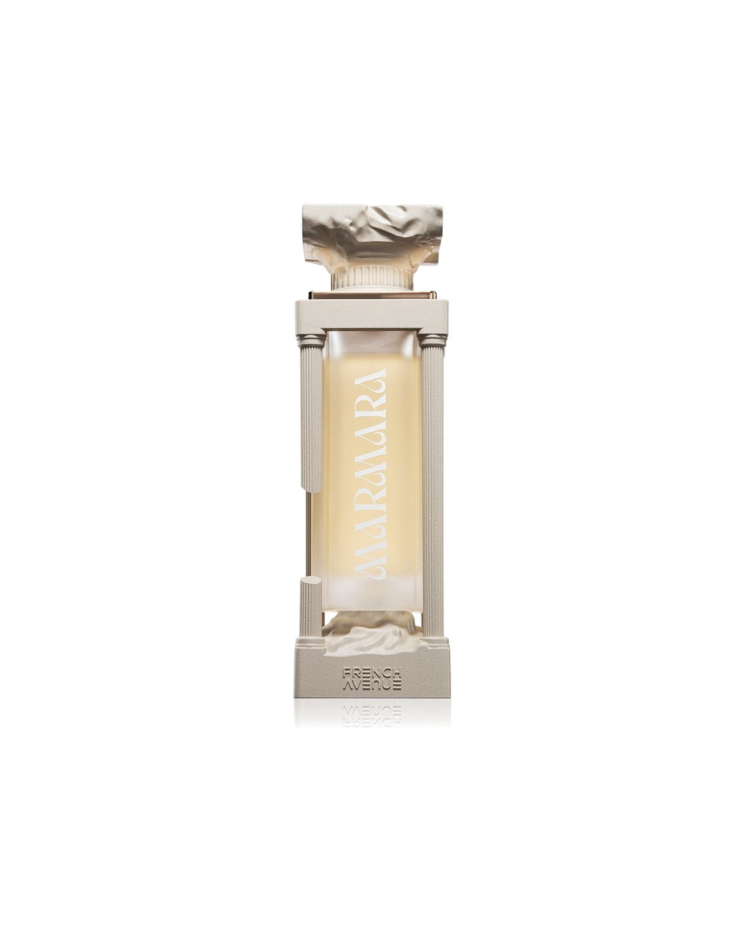 Flacone del profumo French Avenue Marmara Extrait de Parfum 100ml unisex su sfondo bianco