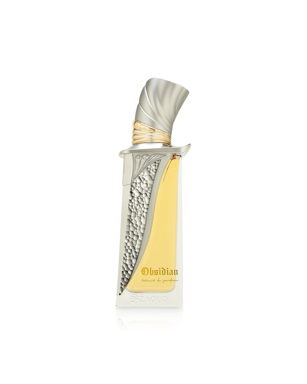 Flacone del profumo French Avenue Obsidian Extrait de Parfum 100ml unisex su sfondo bianco