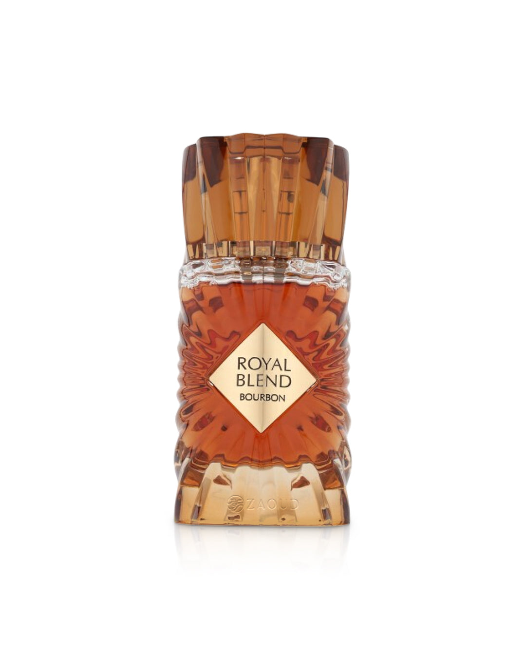 Flacone del profumo French Avenue Royal Blend Bourbon Extrait de Parfum 100ml unisex su sfondo bianco
