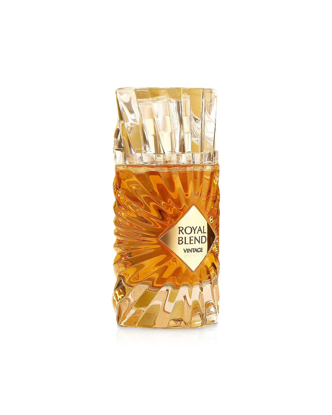 Flacone del profumo French Avenue Royal Blend Vintage Eau de Parfum 100ml unisex su sfondo bianco