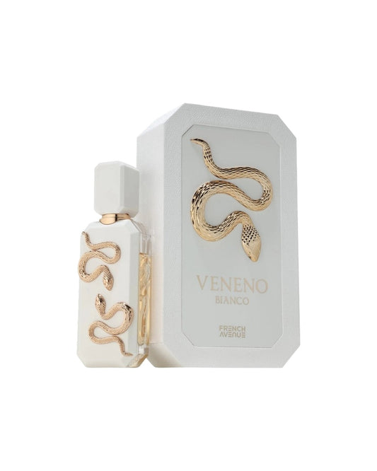 French Avenue Veneno Bianco Eau de Parfum 100ml donna con scatola originale su sfondo bianco