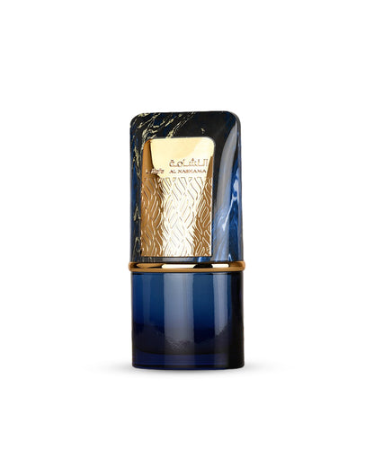Flacone del profumo Lattafa Al Nashama Caprice Eau de Parfum 100ml donna su sfondo bianco